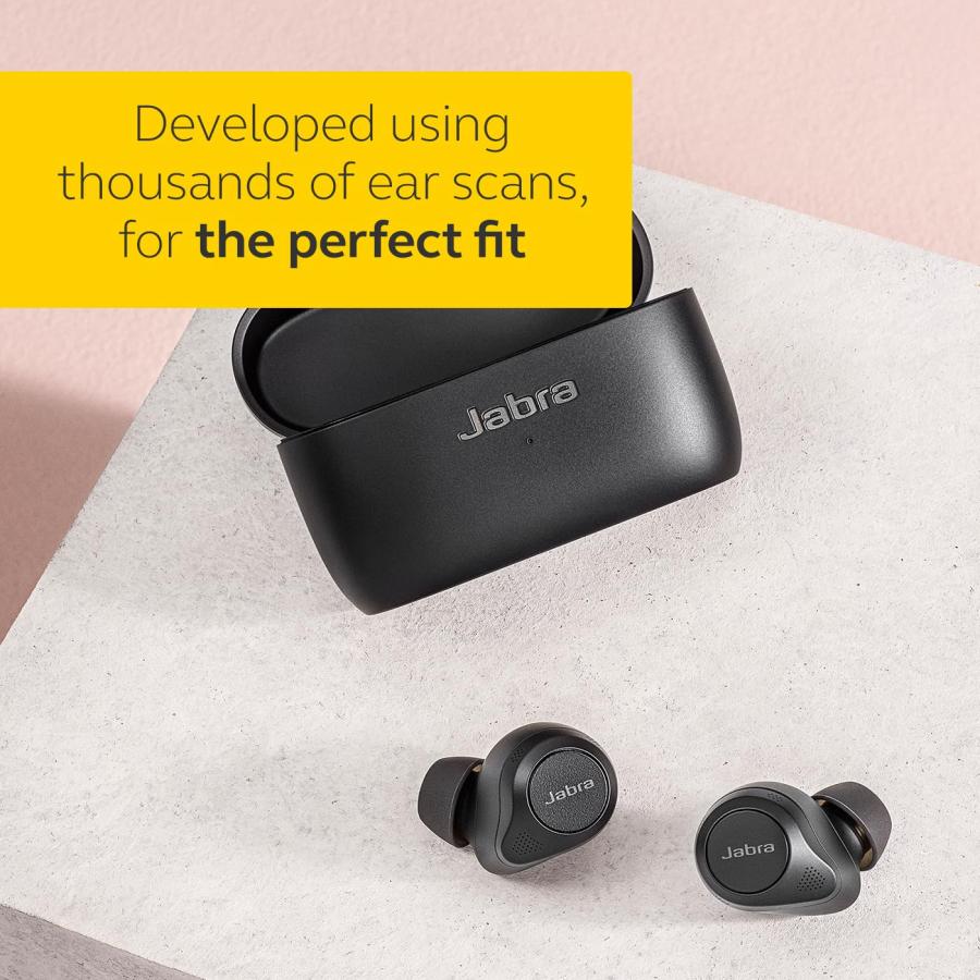 本格派ま！ Jabra Elite 85t True Wireless Bluetooth Earbuds， Grey - Advanced Noise-Cancelling Earbuds for Calls ＆ Music with Charging Case and 2 Wireless Chargin