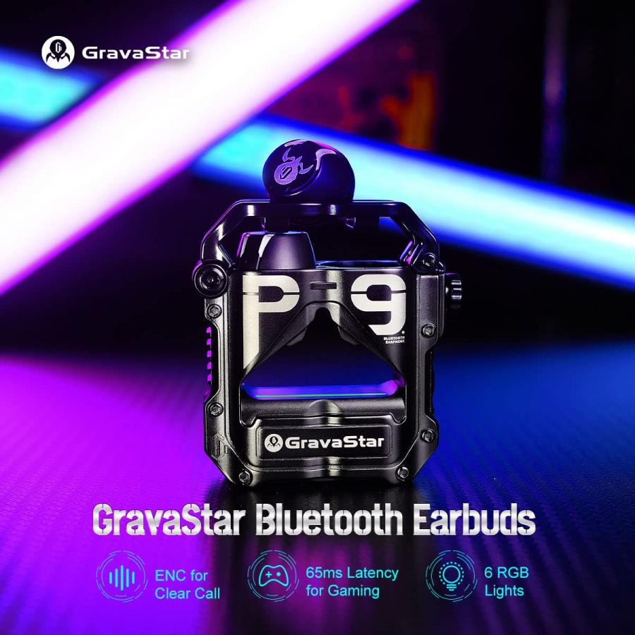 【新品、本物、当店在庫だから安心】 GRAVASTAR Sirius Pro Matt Black ワイヤレスイヤホン Bluetooth5.2 低音 7.2mmダイナミックドライバー搭載 IPX5レベル 防水設計 低遅延 ノイズキャンセリング機