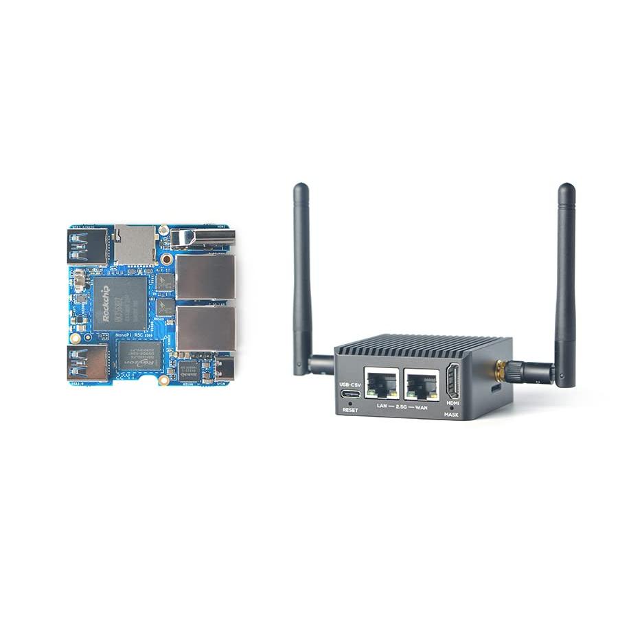 在庫品即日出荷 Nanopi R5C Mini WiFi Router OpenWRT with Dual PCIe 2.5Gbps Ethernet Ports 2GB LPDDR4X RAM Based in Rockchip RK3568B2 Soc for Smart Home Gateway Suppor