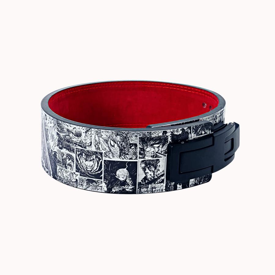 総合ランキング1位獲得！ ベルセルク Berserk Powerlifting Belt - Premium Leather Anime Weightlifting Belt with Manga Pattern and Lever Belt Function | Heavy Duty Gym Belt for S