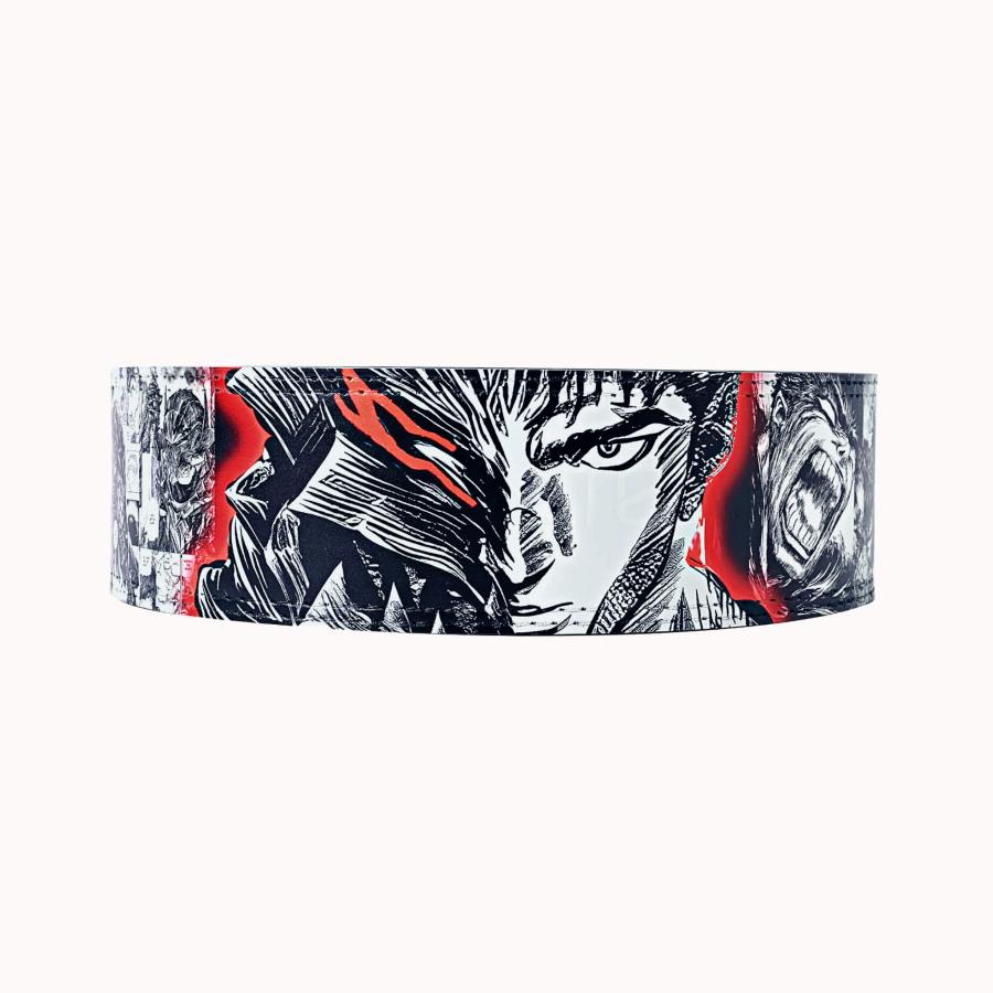 大阪店 ベルセルク Berserk Powerlifting Belt - Premium Leather Anime Weightlifting Belt with Manga Pattern and Lever Belt Function | Heavy Duty Gym Belt for S