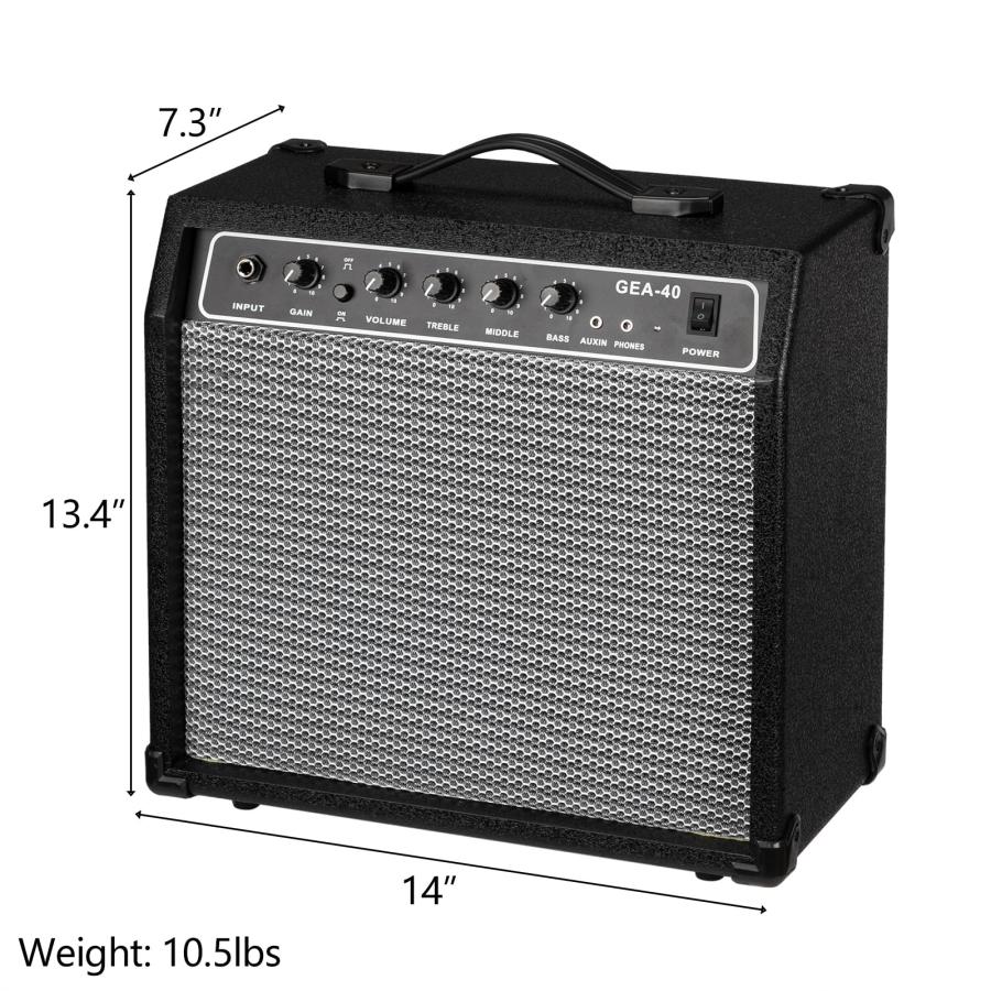 販売お値下 Ktaxon 40Watt Electric Guitar Amplifier， Portable Electric Guitar Amp with 8 Speaker， Headphone Jack ＆ Aux Input for Beginner， Advance Practice