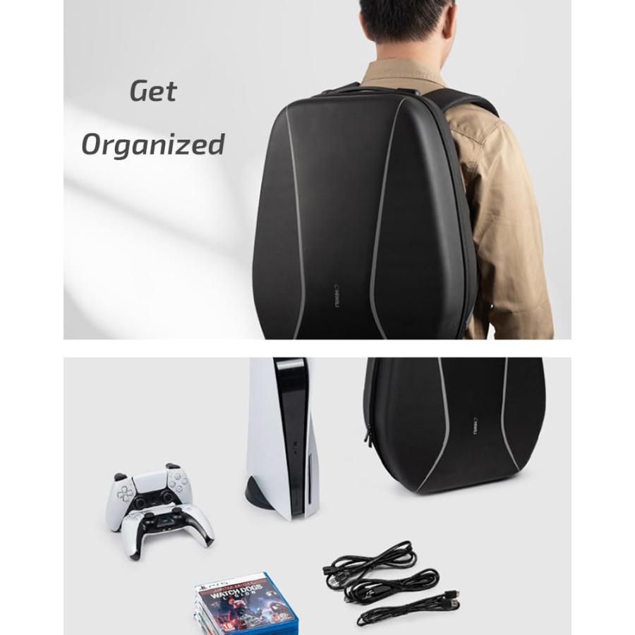 新型コロナウイルス Hard Shell Carrying Case Backpack for PS-5， Hardshell Protective Waterproof Travel Carry Storage Bag Compatible with PlayStation 5 Console， Controller