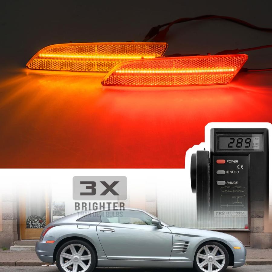 引きクーポン発行中 NSLUMO Led Side Marker Lights Replacement for 2004 2005 2006 2007 2008 Chrysler Crossfire Amber Front ＆ Rear Red Side Parking Turn Signal Lamps Clear