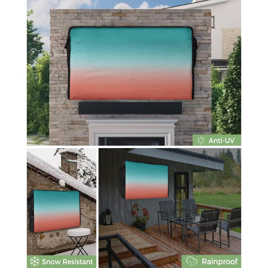 ショッピングサイト Outdoor TV Cover Red Cyan Turquoise Gradient Waterproof Weatherproof TV Covers for 60 to 65 Inch Outside Flat Screen TV Protector Shield 58W x 37H x