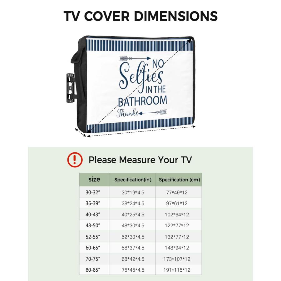 今だけ限定価格! Outdoor TV Cover Texts No Selfish in the Bathroom Waterproof Weatherproof TV Covers for 60 to 65 Inch Outside Flat Screen TV Protector Shield 58W x 3