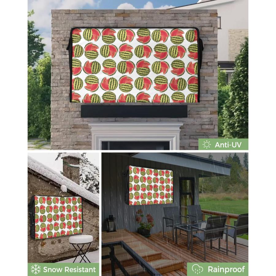 特販格安 Outdoor TV Cover Summer Fruits Spread the Cut Watermelon in Flat Layer Waterproof Weatherproof TV Covers for 60 to 65 Inch Outside Flat Screen TV Prot