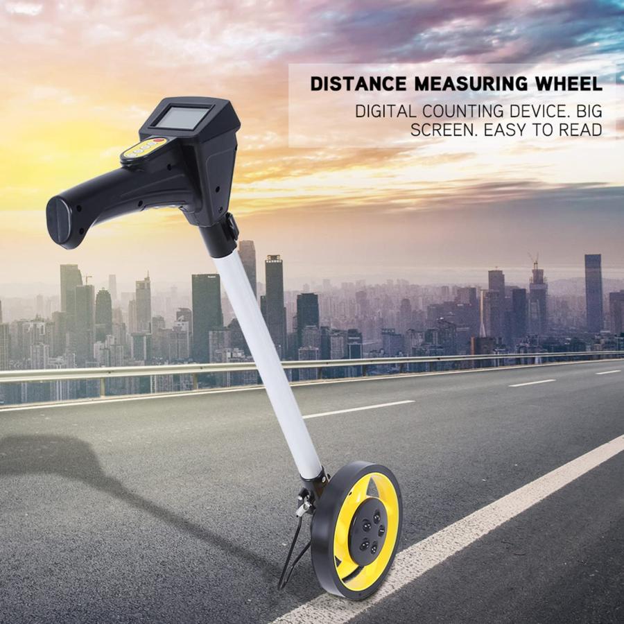 単品購入 Foldable Digital Distance Measuring Wheel Big Screen Easy to Read， Anti slipMeasurement for Roads， Land