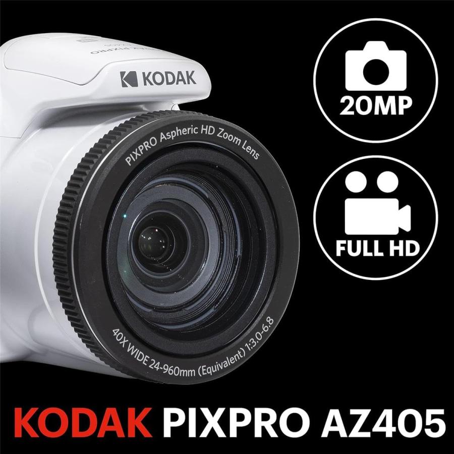 Kodak PIXPRO AZ405 Astro Zoom 20MP Full HD Digital Camera, White 