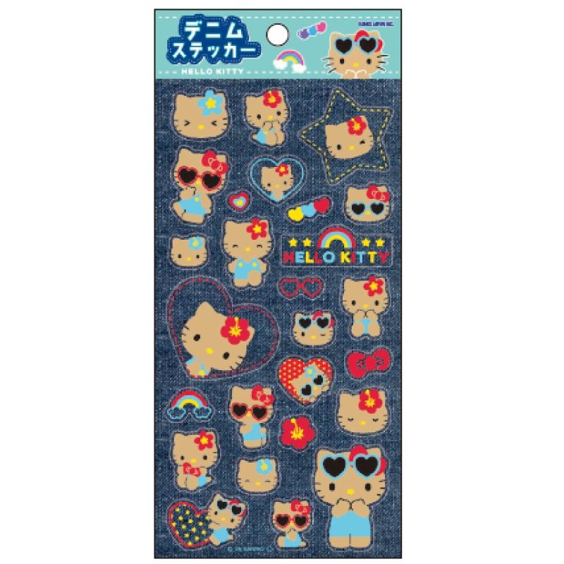 ハローキティ デニムステッカー シール 日焼け 307116 キティ : 杏仁堂