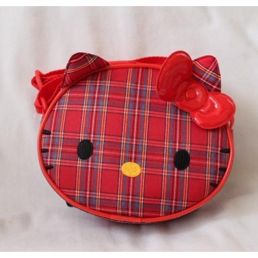 レトロキティ‪‪❤︎‬ギンガムチェック赤色3点set♡♡2000年製‼️ 超レア✨✨ サンリオ - ハローキティ 財布 ギンガムチェック 折りたたみ財布