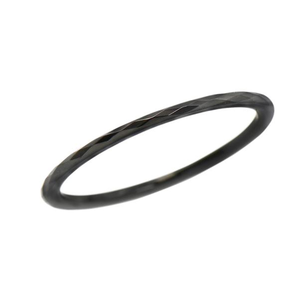 タングステン ミラーカットリング 1mm幅 ブラック 名前 記念日 メッセージ 刻印可能 | 