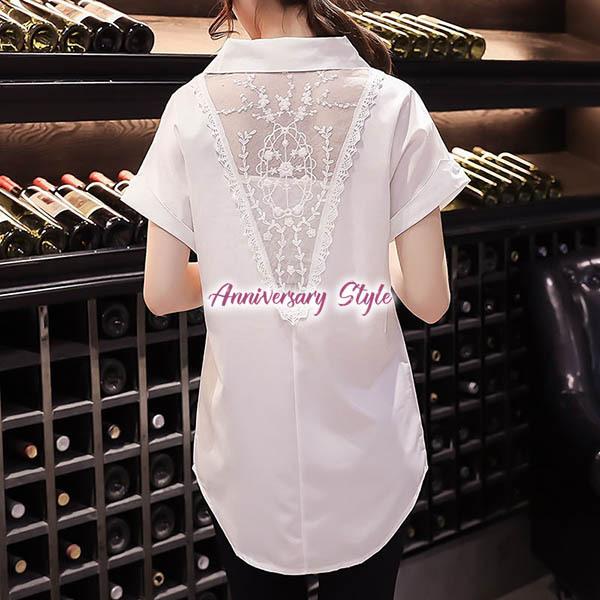 背中開き トップス 即納 有 白 黒 S-5XL 長袖 半袖 ぽっちゃり 大きい