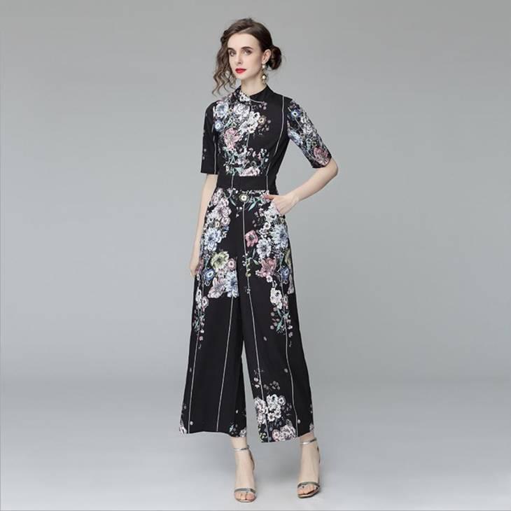 21 新作 通学 通勤 Md S 袖あり 五分袖 黒 パンツドレス 予約 M 3l オールインワン お出かけ 高身長 ガウチョパンツ 大きいサイズ 15号 2l L マキシ丈 ロング 花柄プリント 上品 大人 披露宴 パーティー ワンピース