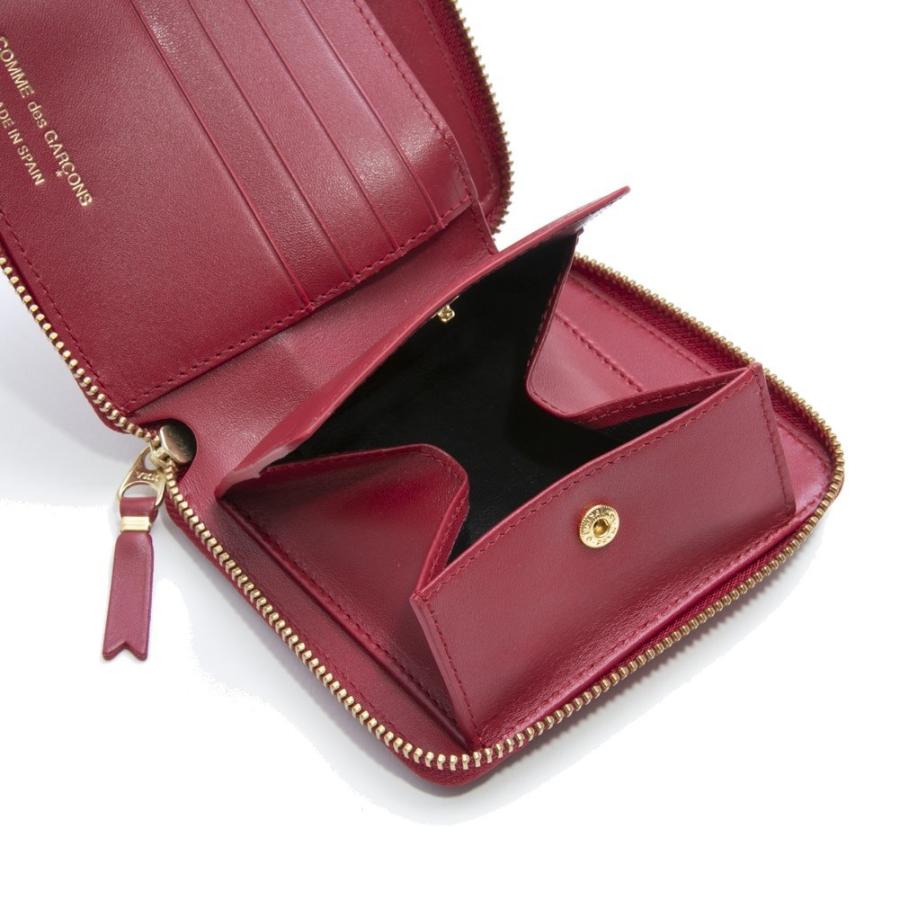 通販でクリスマス 発送3営業日 Comme コムデギャルソン Red ユニセックス Sa2100 Wallet Line Leather Classic 折り財布 Garcons Des 二つ折り財布 Pathwaysfl Org