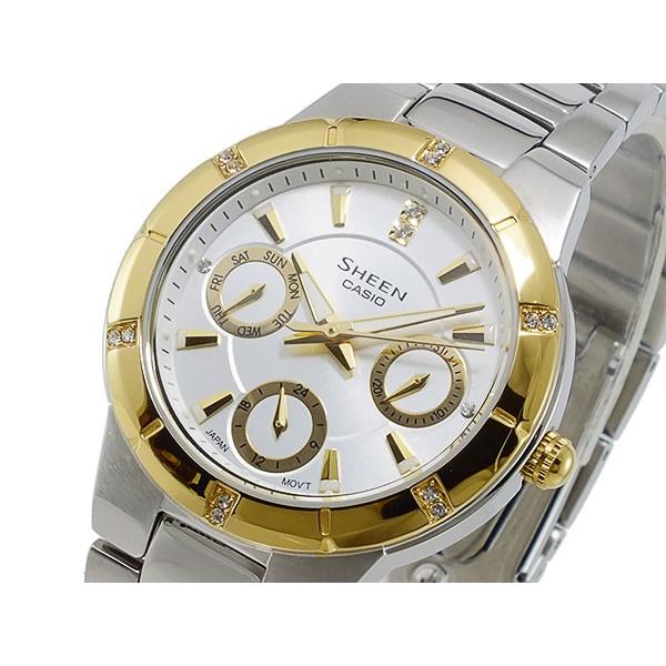 本物の  【発送3営業日】カシオ CASIO シーン SHEEN クオーツ レディース 腕時計 SHE-3800SG-7A シルバー 腕時計