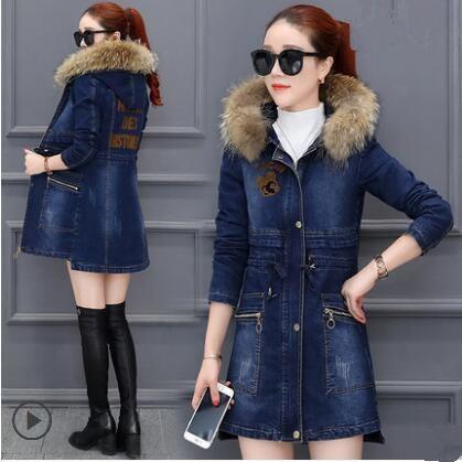 送料無料 デニムコート レディース コート ミディアム丈 デニムジャケット フード付き フェイクファー プリント付 細身 厚手 防寒 暖かい カジュアル おしゃれ 冬新作 Expectation Skylanceronline Com