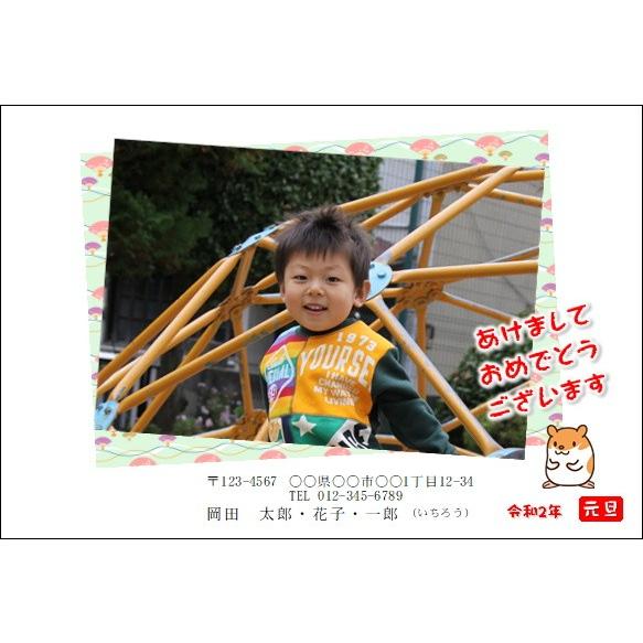 60枚 写真入り・オリジナル 年賀状プリント  ゆうパケット 送料無料  デザイン料込 お年玉つき年賀はがきに印刷デザイン 3