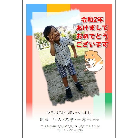 95枚　写真入り・オリジナル　年賀状プリント　お年玉つき年賀はがきに印刷デザイン　18　デザイン料込　ゆうパケット　送料無料