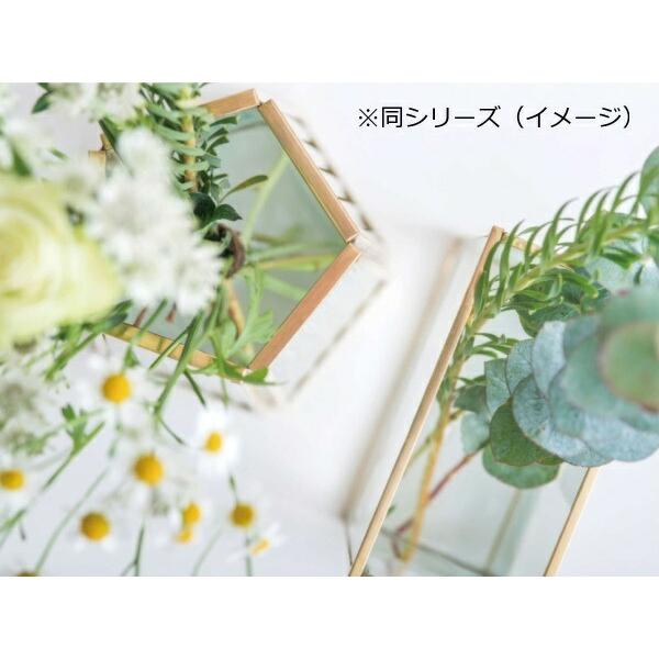 花瓶 フラワーベース フレームフラワーベース ソリッド ガラス ブラス