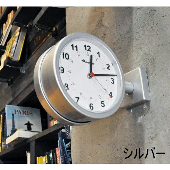 DULTON（ダルトン） ダブルフェイスクロック シルバー ブラック