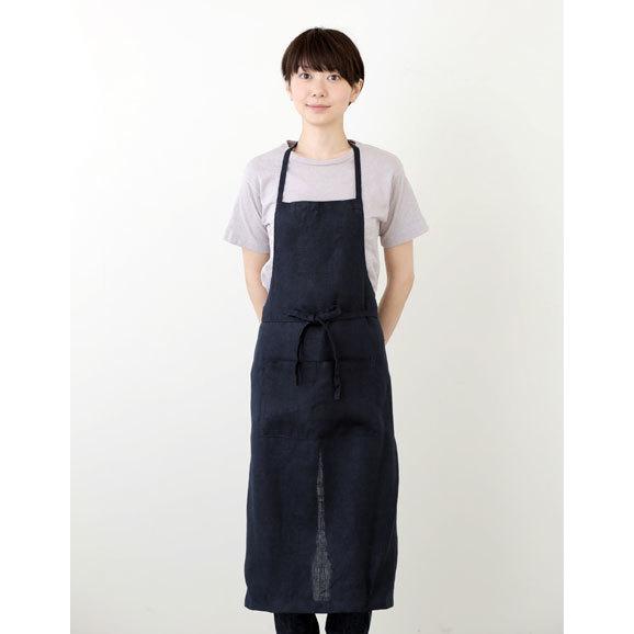 fog linen work（フォグリネンワーク） リネンフルエプロン ネイビー