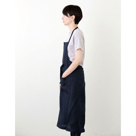 fog linen work（フォグリネンワーク） リネンフルエプロン ネイビー