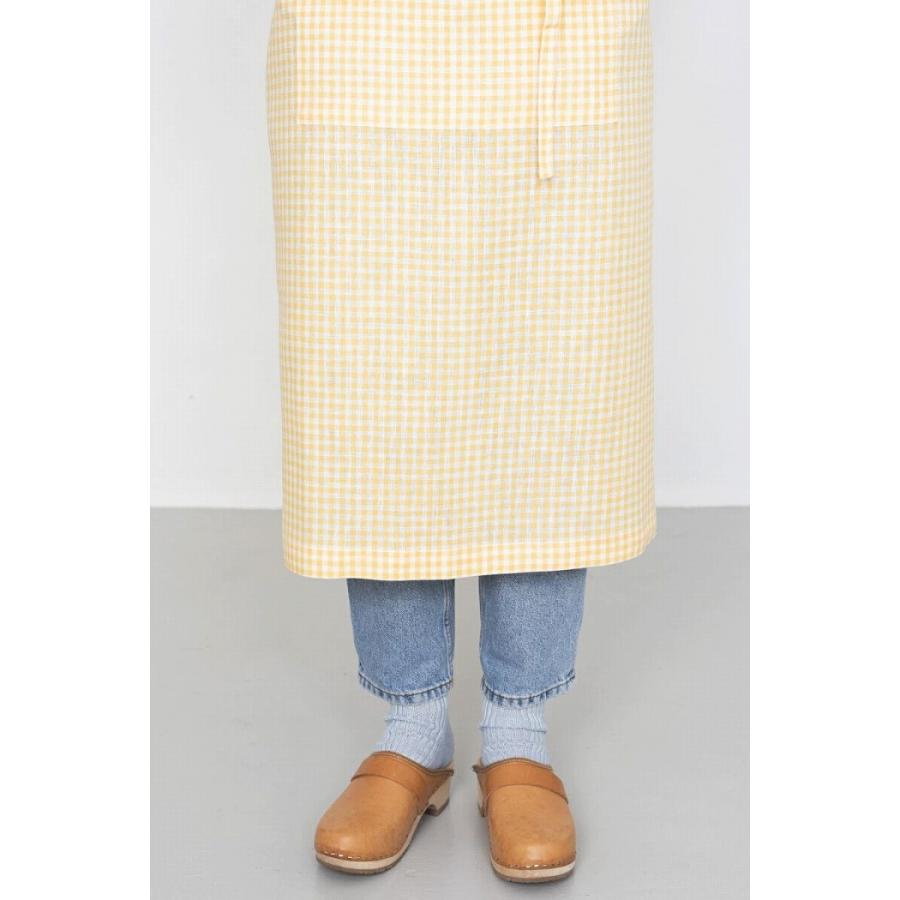 fog エプロン リネン フルエプロン ケイリー イエロー チェック linen