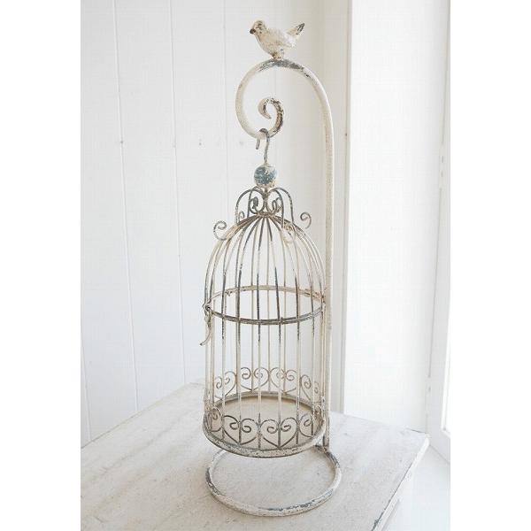 アンティーク風 ブラン テーブルスタンド ケージ コベントガーデン ガーデン雑貨 ナチュラルガーデン LW-36