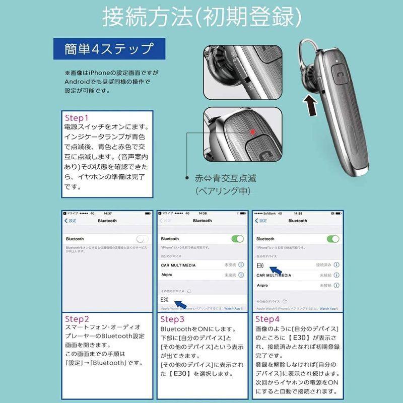新発売の イヤホン 4.2 Bluetooth Antaka 片耳 大容量バ 音量調整可 ハンズフリー通話可 マイク内蔵 着脱式と耳掛両用 日本語音声  イヤホンジャック、ピアス - www.aracaconstrucao.com.br