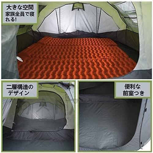 【組み立て1分 広い本格テント】ポップアップテント【まるで一夜城】4人?6人用 フルクローズ 防水 耐水圧3000mm 簡単組立 UVカット 防災 2層 アヤマヤ ポップアップテント 6人用