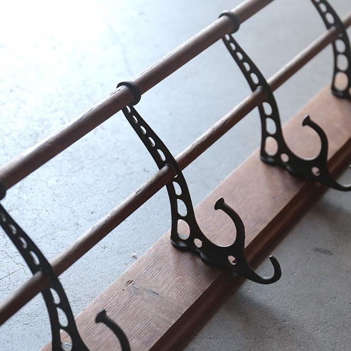 ウォールラック 壁掛け フックラック ハンガーラック コートラック インダストリアル 木製 アンティーク ヴィンテージ シャビー |  | 03