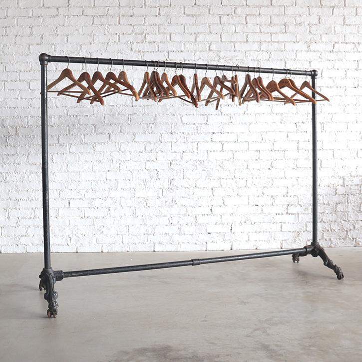 ハンガーラック アンティーク インダストリアル ヴィンテージ 洋服ラック 掛け 衣類収納 キャスター付き ブルックリン 男前 | 