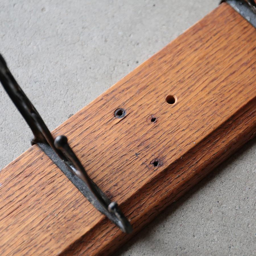 k086r118 アンティーク調 木製の壁掛けコートハンガー ウォールシェルフ コートハンガー 壁掛け コート掛け アイアン フック 無垢