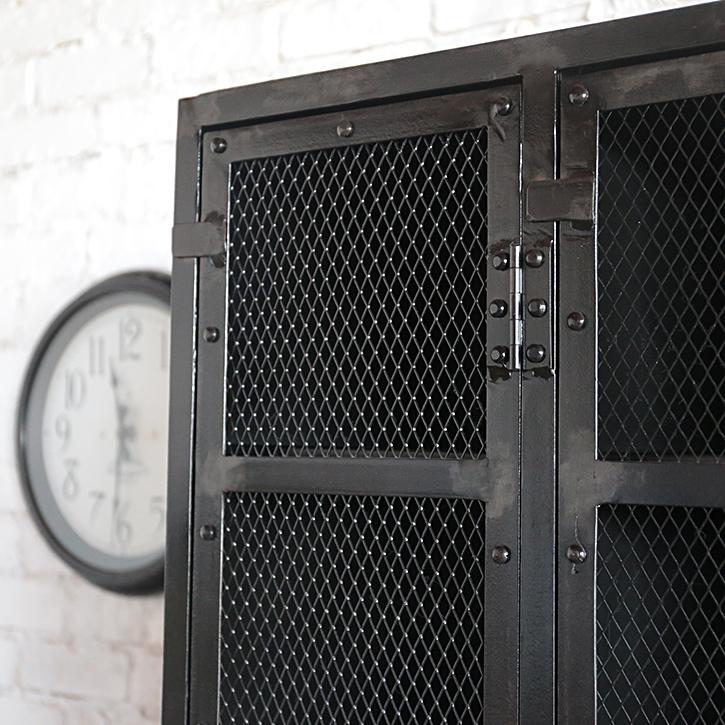 2ドアーメッシュロッカー / チェスト キャビネット スチール アイアン