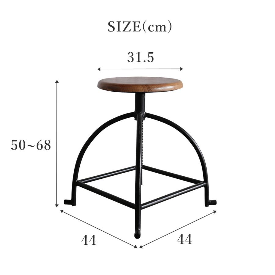 スツール ラウンドチェア カウンターチェア 丸椅子 木製 古材 チーク アイアン 椅子 フラワースタンド おしゃれ かわいい 北欧 西海岸 男前 インダストリアル｜anotherlifefurniture｜16