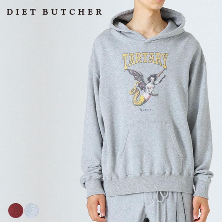DIET BUTCHER SLIM SKIN プルオーバーパーカー メンズ プリント 