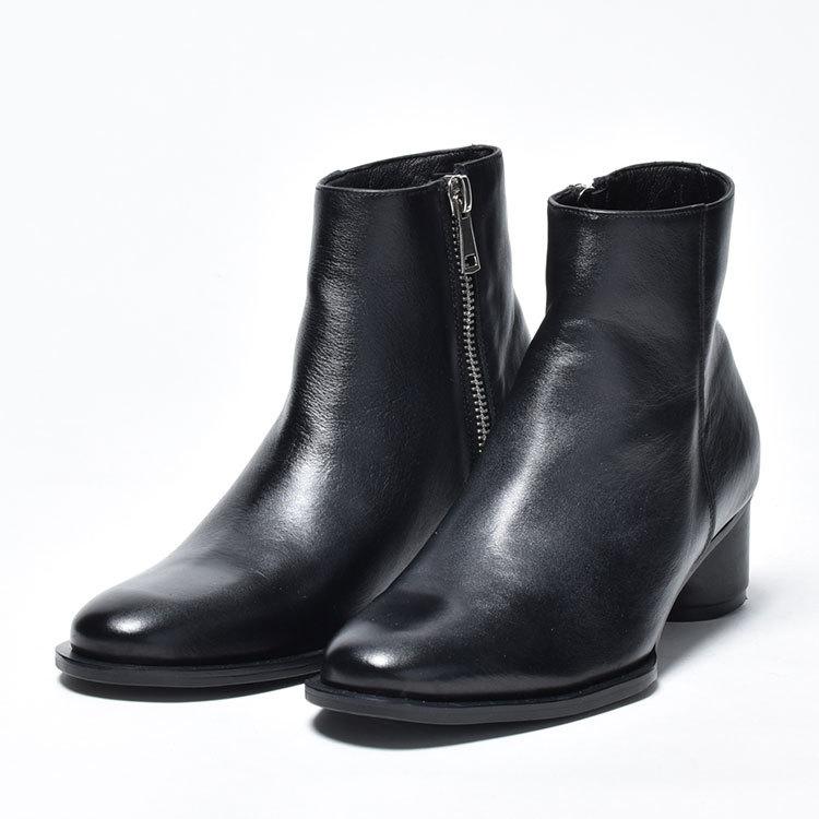 【訳あり】◾️LIMI feu◾️エンジニアブーツ◾️サイドジップ◾️本革◾️ブラック LIMI feu×UNDERGROUND(R) BLACK LEATHER BOOTS WITH METAL