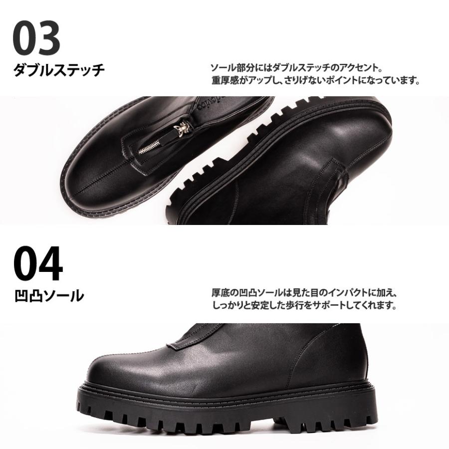 endevice ショートブーツ メンズ フロントジップブーツ ブランド