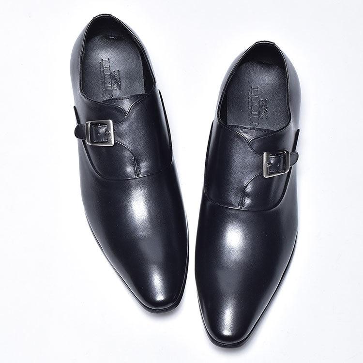 ビジネスシューズ 本革 メンズ ドレスシューズ 革靴 靴 紳士靴 ブランド LUCIUS プレーントゥ モンクストラップ カジュアル 革くつ レザー フォーマルシューズ