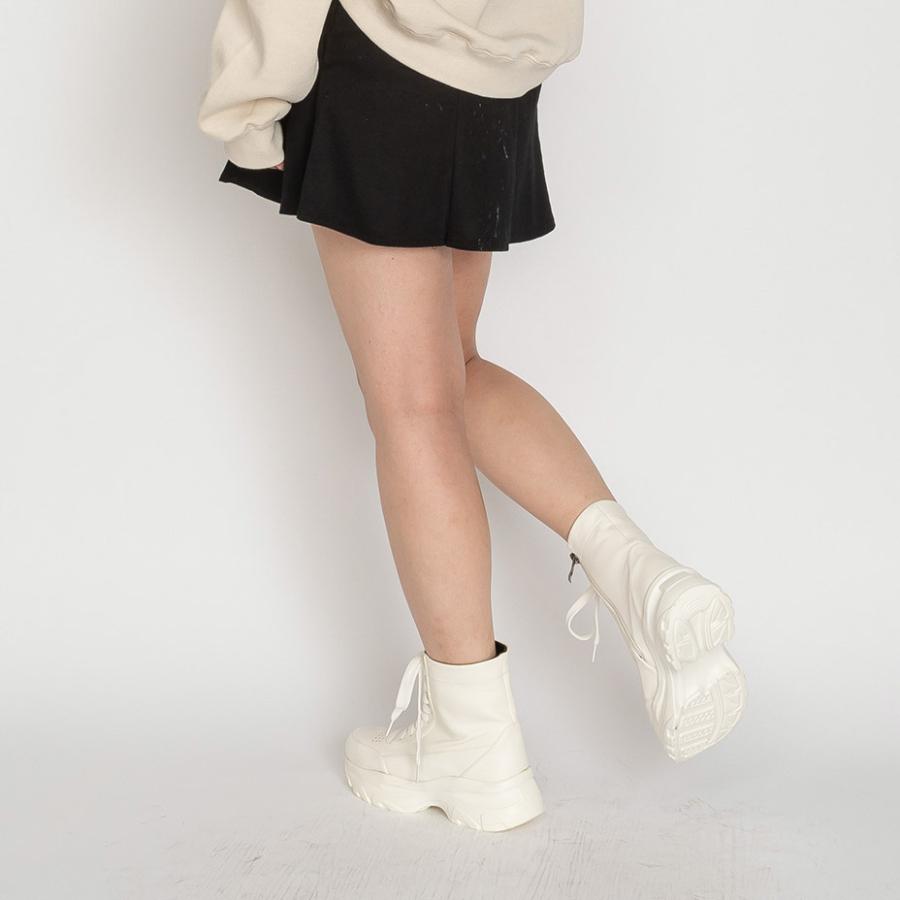 ショートブーツ レディース 厚底ブーツ レースアップブーツ