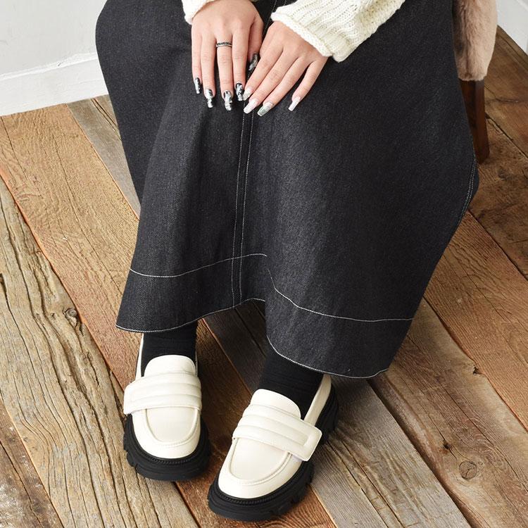 ローファー レディース 厚底ローファー ヒール ドライビングシューズ