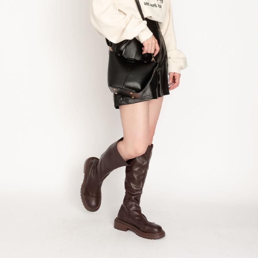 ニーハイブーツ レディース 厚底ブーツ ロングアブーツ ミドル