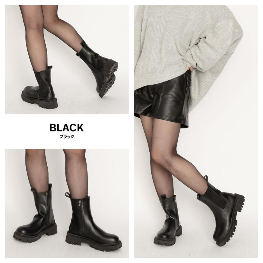 サイドゴアブーツ レディース 靴 ショートブーツ 厚底ブーツ