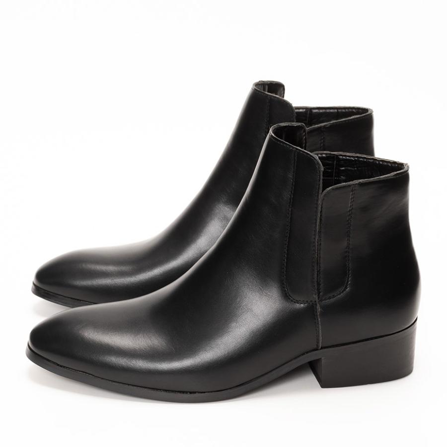 サイドゴアブーツ 黒 レザー 厚底 MBT黒 レザー サイドゴアブーツ 厚底EUR39