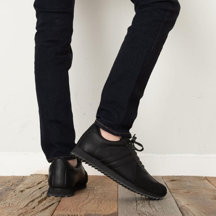 SVEC スニーカー メンズ 靴 黒 ジャーマントレーナー