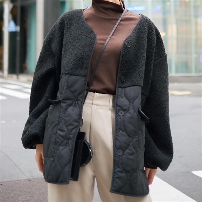 美品✨ポロスポーツ　フーデッドコート　ウール　中綿キルティング　チンスト　黒　M 美品✨ポロスポーツ フーデッドコート ウール 中綿キルティング