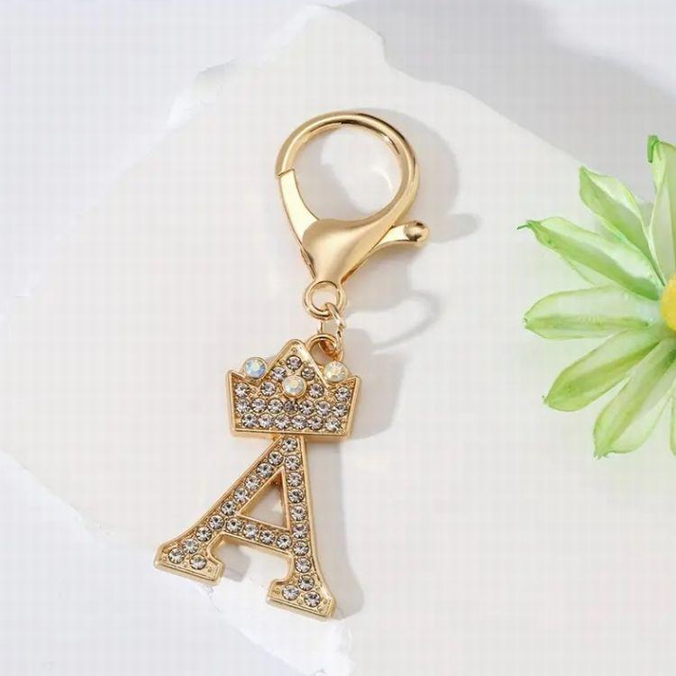 SWAROVSKI（スワロフスキー） イニシャルスワロフスキー風キーホルダー