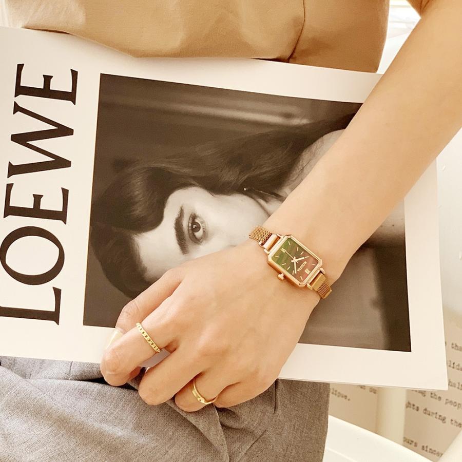腕時計 レディース ワンポイント腕時計 オシャレ レクタンギュラー