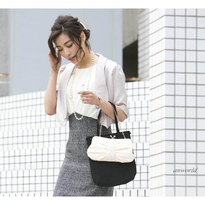 サブバッグ 入学式 卒業式 結婚式 パーティーバッグ ブラックフォーマル 折りたたみ トート 冠婚葬祭 大きめ バッグ フォーマルバッグ 黒 通勤 フォーマル 春 夏 | ブランド登録なし | 05